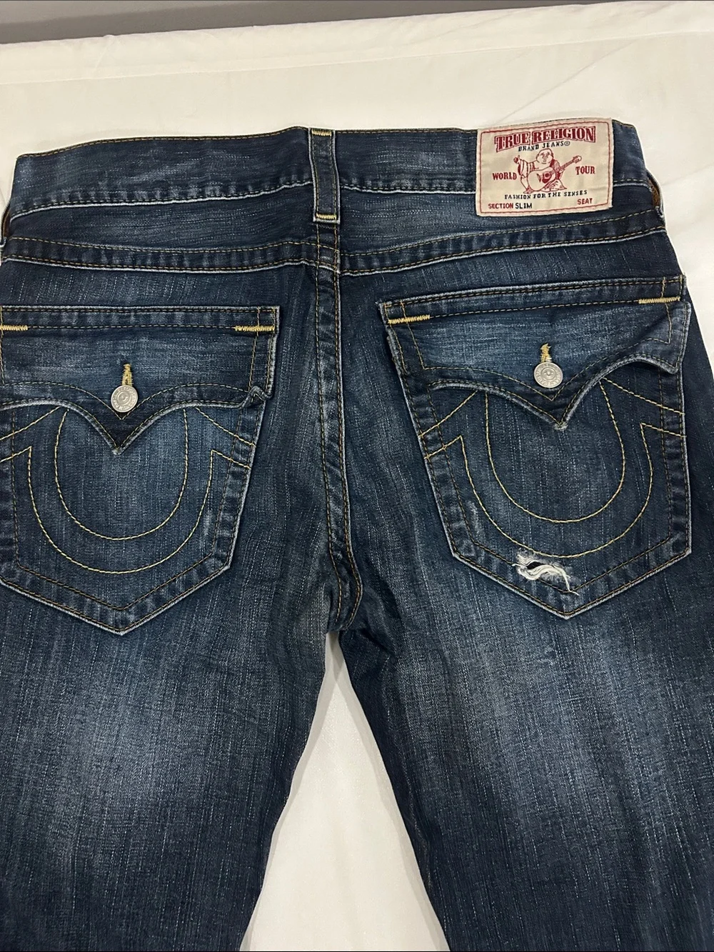 Men's Dark Blue Straight-Leg slim fit Jeans - Classic Denim size 34